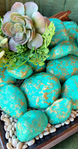 Hand-painted Turquoise stones